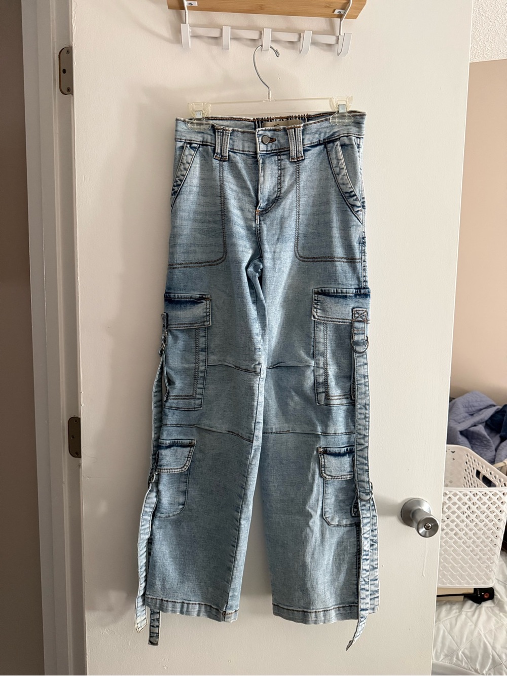 Light Blue Women's Cargo Jeans